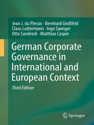 cover image of German Corporate Governance in International and European Context